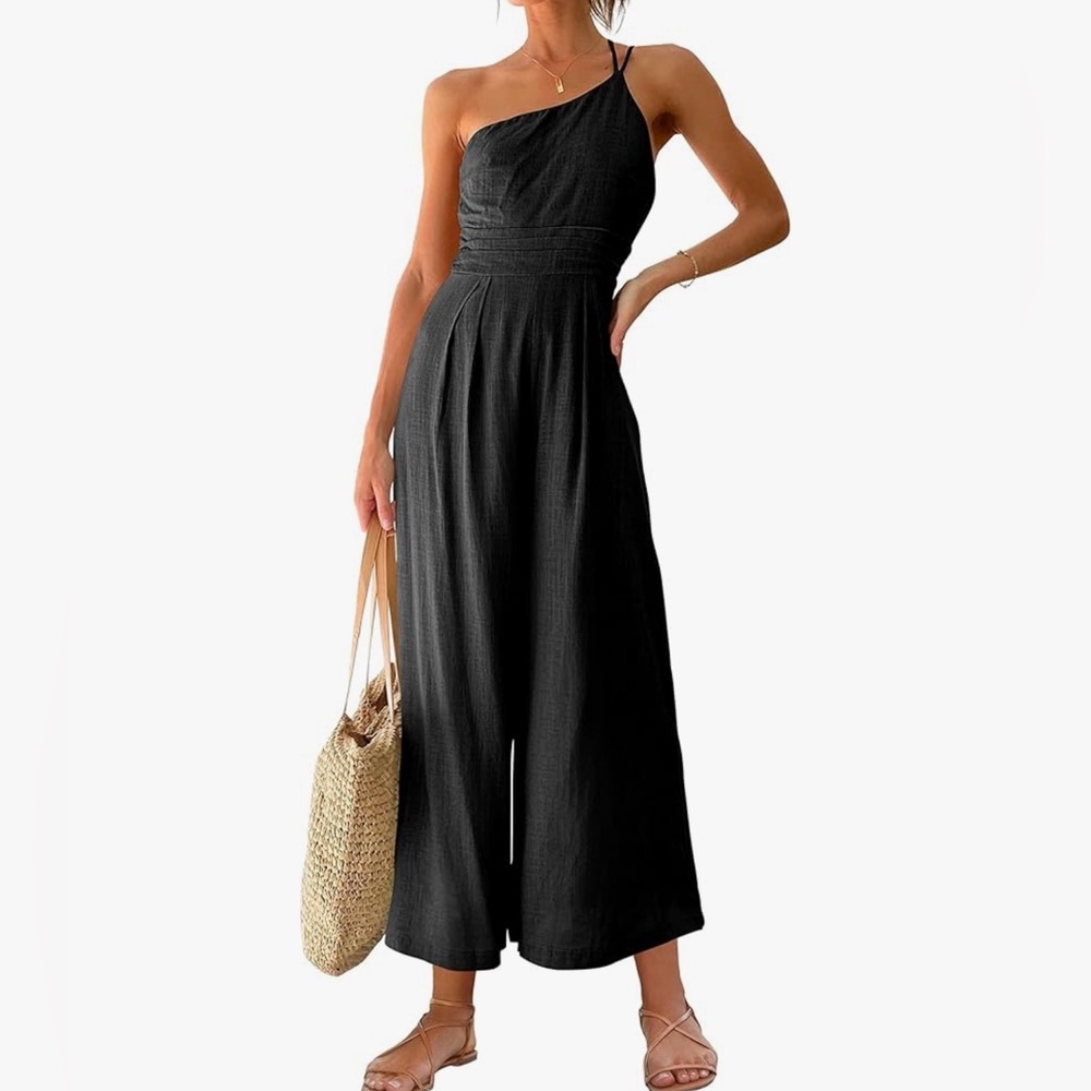 Anrabess One Shoulder Jumpsuit
